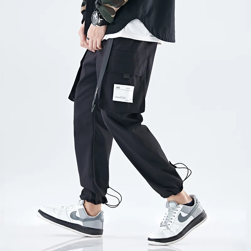 

Bib Overall Loose-Fit Ulzzang Harajuku Wind Capri Pants INS Origional Design Popular Brand Casual Pants Country Fashion Man Beam