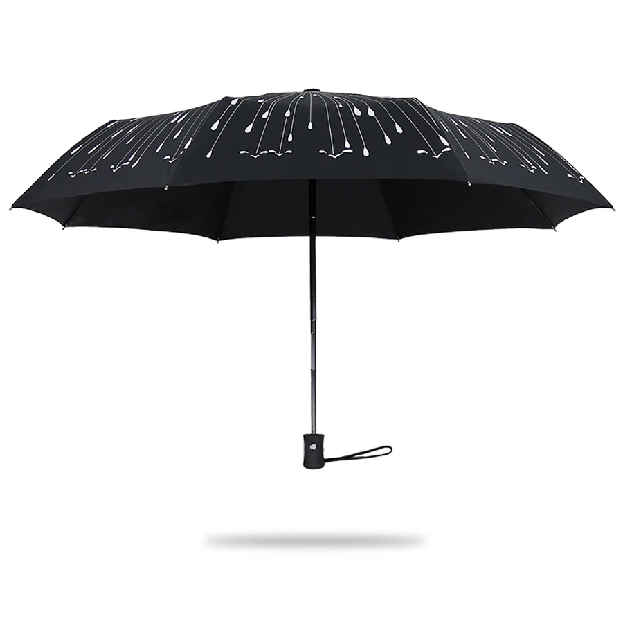 Meteor Automatic Man Women Windproof Rain Umbrellas 3 Folding Travel Fashion Business Sunscreen Parasol Paraguas Female Umbrella