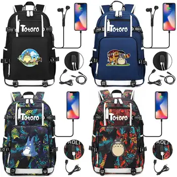 

Fashion Totoro My Neighbor Totoro School Bags Women Men Backpacks Laptop Travel Bags Multifunction USB Charging Backpack Mochila