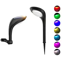 12 светодиодный RGB солнечный светильник для газона, открытый водонепроницаемый садовый ландшафтный светильник, точечный светильник со вставкой на стену