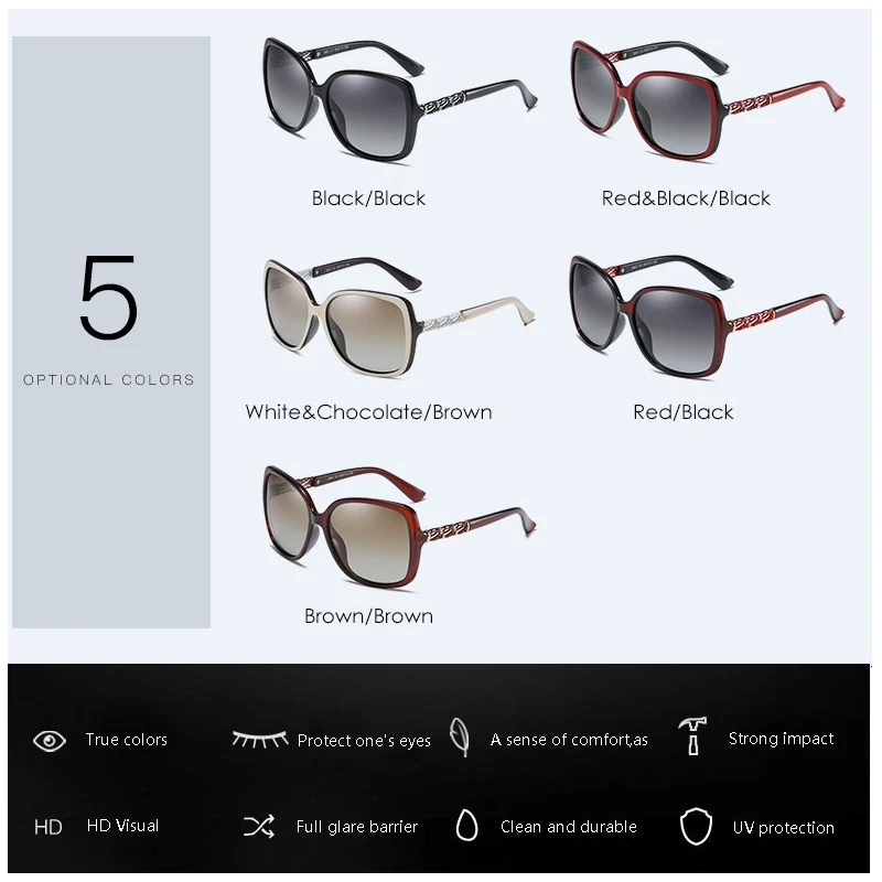 YXYS Fashion Polarized Sunglasses Brand Women's High Quality Butterfly Frame Sun Glasses Women UV400 oculos de sol Eyewear 8801