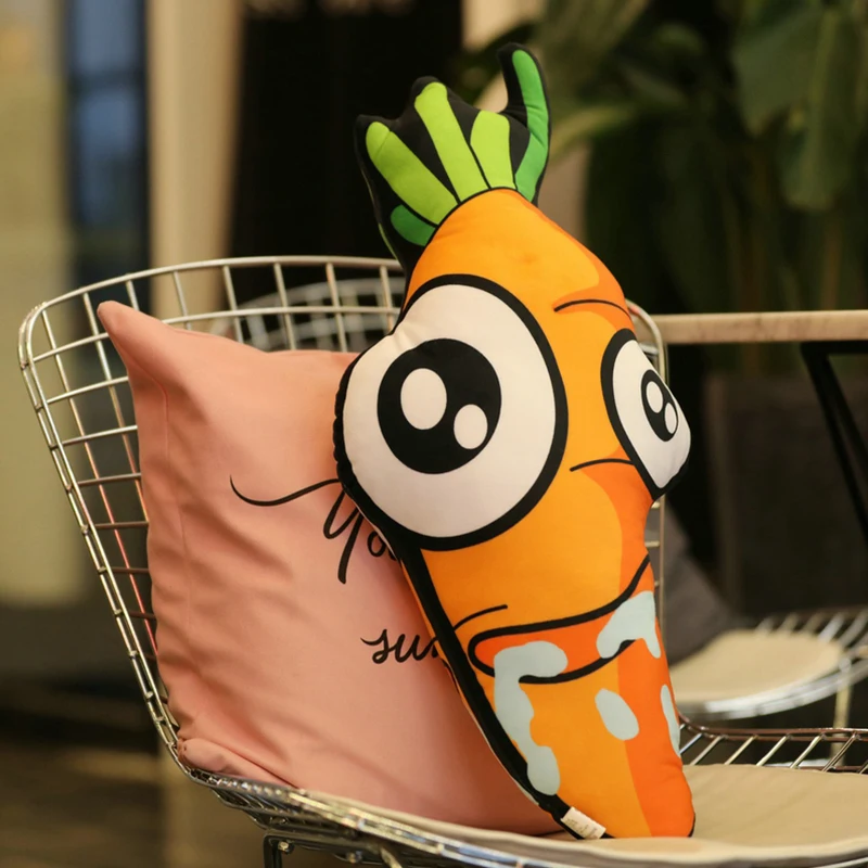 3D Magic Kawaii Cute Stuffed Funny Carrot Toys Cartoon Plush Plant Soft Carrot Pillow Kids Baby Toys For Children Birthday Gift