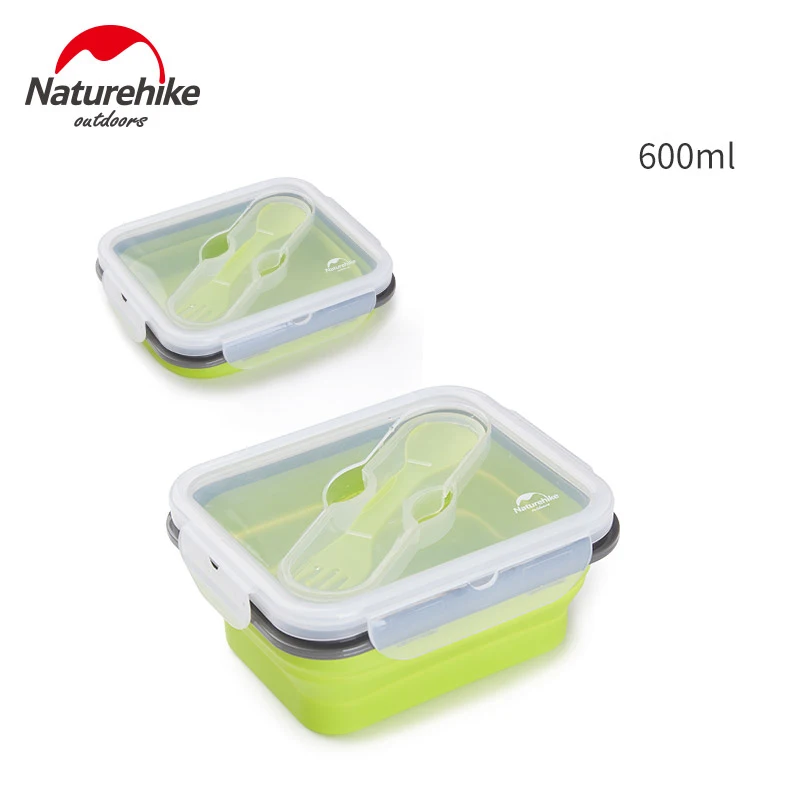 NatureHike наружные складные силиконовые ланч-боксы, коробки для еды, портативные для пикника, герметичный контейнер для хранения еды, пищевой контейнер - Цвет: S
