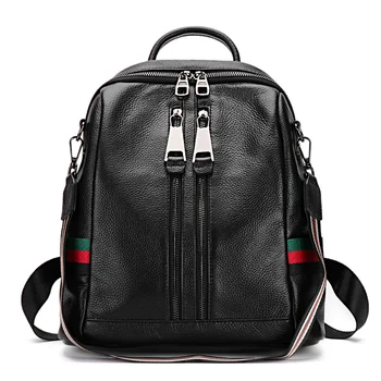 

YILUNXI Woman new fashion backpack Woman's solid color bags Female Genuine Leather backpack Lady Multi-pocket shoulder bags