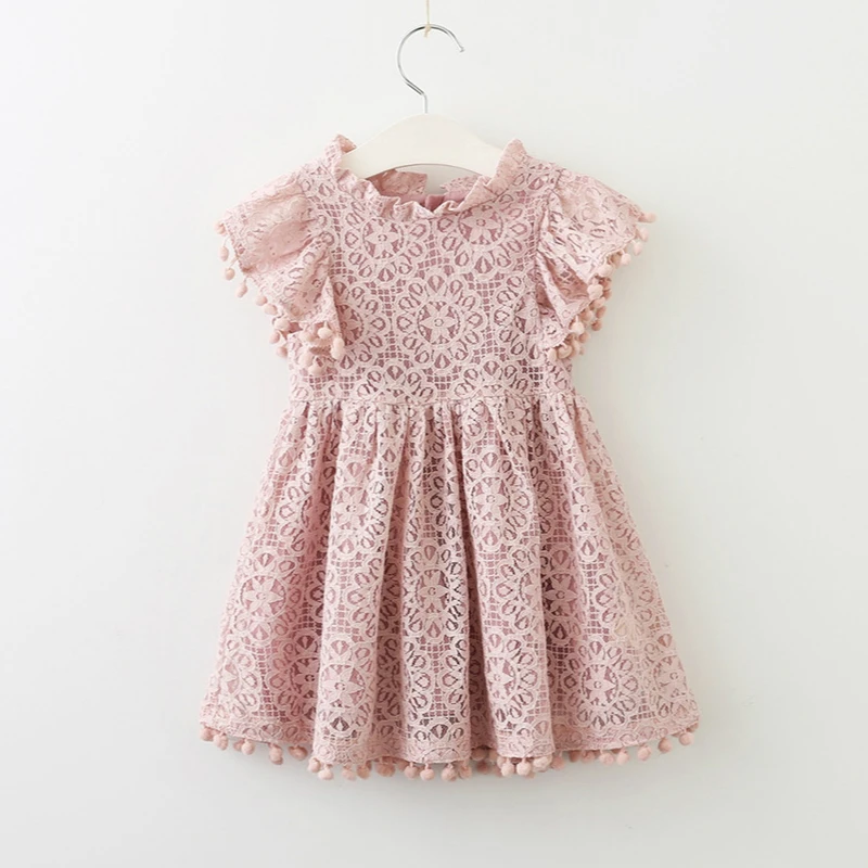 

Summer New Kids Dresses for Girls Lace Baby Clothesprincess Dress Fashion Cute Short Sleeve Children's Clothing High Quality