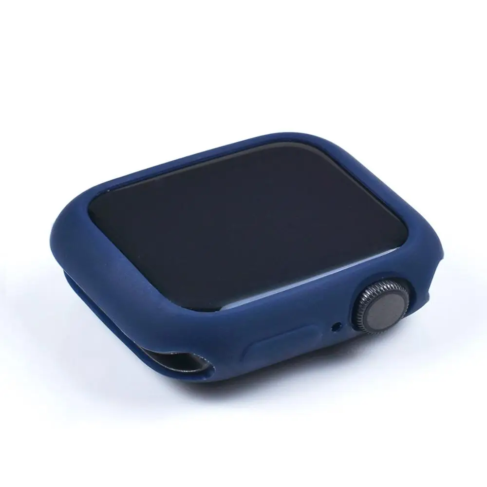 ProBefit Мягкий силиконовый чехол для Apple Watch 3 2 1 42 мм 38 мм защитный чехол для iWatch 4 5 40 мм 44 мм бампер для часов - Цвет: midnight blue
