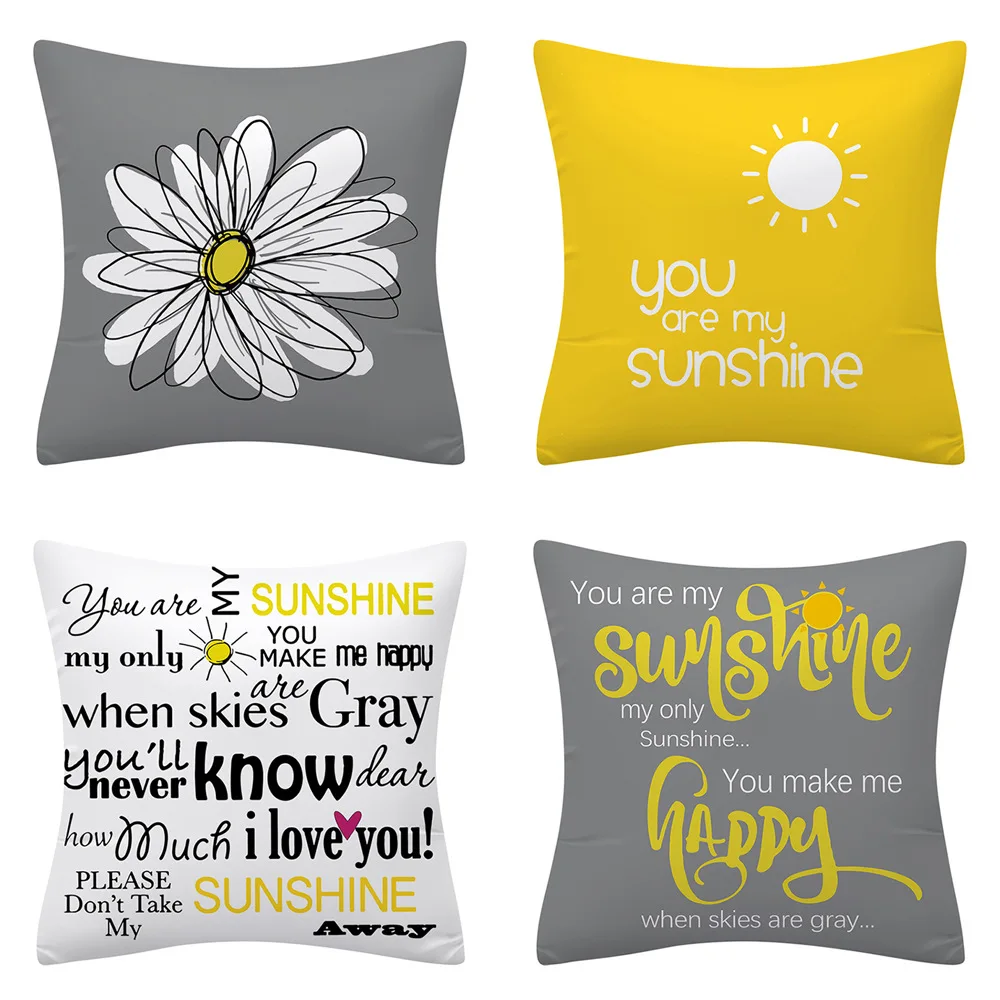 45*45 см наволочка с надписью Маргаритка солнце чехол для подушки You Are My Sunshine