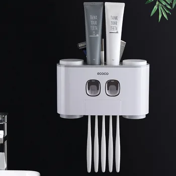 

Toothbrush Storage Shelf Toothbrush Storage Box Hole Punched Washing Set Toothpaste Dispenser Washing Cup