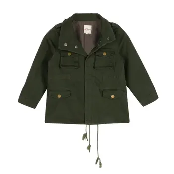

Baby Kid Boys Girls Military Army Coat Zipper Jacket Outwear Tops Outerwear