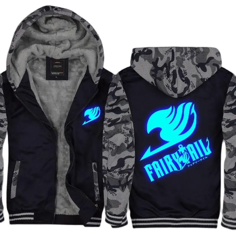 

High-Q Unisex Anime Fairy Tail Luminous noctilucent Hooded Hoodie Cardigan Jacket Coat Top