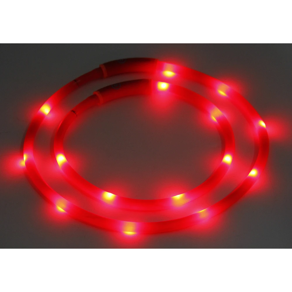 LED Dog Collar USB Rechargeable Glowing Flashing Pet Cat Collars Necklace for Night Safety Water Resistant Light up Collar