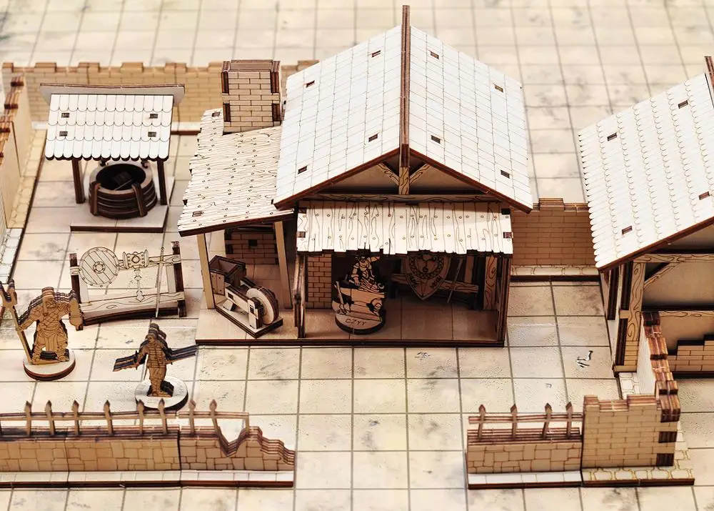 D D鍛冶屋とフォージショップミニチュアウッドファンタジー28mmrpg Smithy Building Tabletop Village Scatter Terrain For D D Aliexpress Toys Hobbies
