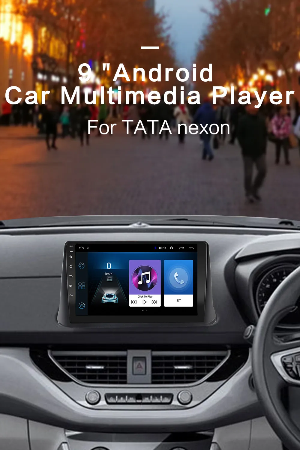 2 Din Android Автомагнитола для Tata nexon WiFi FM gps мультимедиа плеер навигация