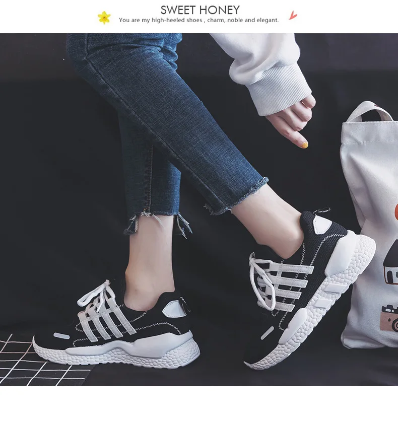 Breathable Running Daddy Shoes Autumn White Shoes Female Korean Version Baitie Leisure Sports Shoes Shoe Work Women Safety Shoe