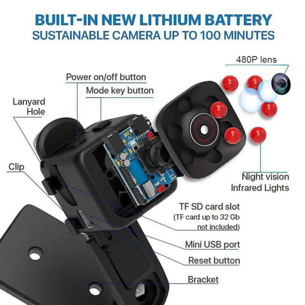 Original SQ11 Mini camera Waterproof case degree wide-angle lens HD 1080P Wide Angle SQ 11 MINI Camcorder DVR Sport video cam