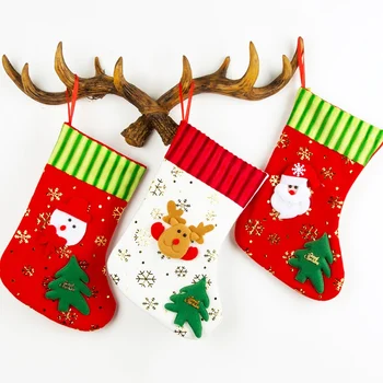 

Gifts Bag Holders Christmas Stocking Sock KidsSanta Claus Candy Bags Xmas Tree Hanging Ornament Christmas Decor for Home