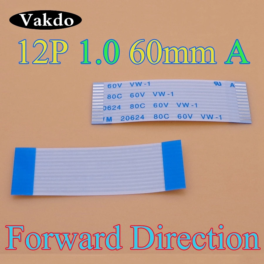 2500pcs Ffc Fpc 12pin Flat Flexible Cable 1.0mm Pitch 12 Pin Forward
