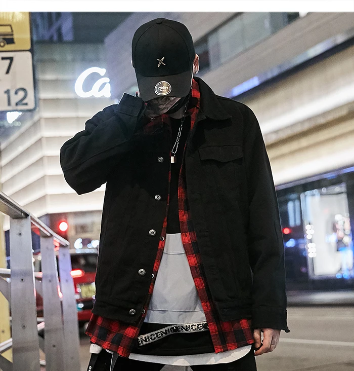 AELFRIC Monster печатных мужские джинсовые куртки Осень Harajuku Хип Хоп пальто Модная Уличная Повседневная мужская верхняя одежда с длинным рукавом