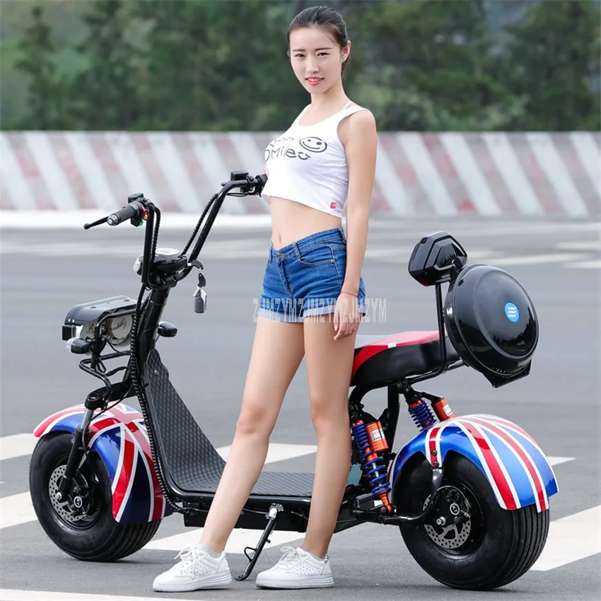 Discount Bluetooth Music Harley Electric Vehicle Built-in Speaker Adult Electric Bicycle Motorcycle Scooter Shock Absorption With Seat 2