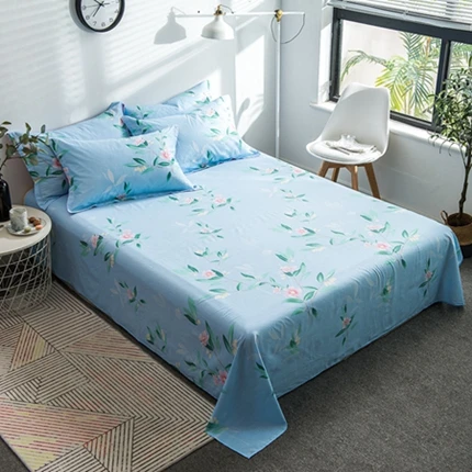 Flat Sheets Without Pillowcase Flowers Printing Bedcover Home Textile Cotton Bedclothes Bed Sheet for Kids Adults Bedding Covers - Цвет: Flat Sheet21