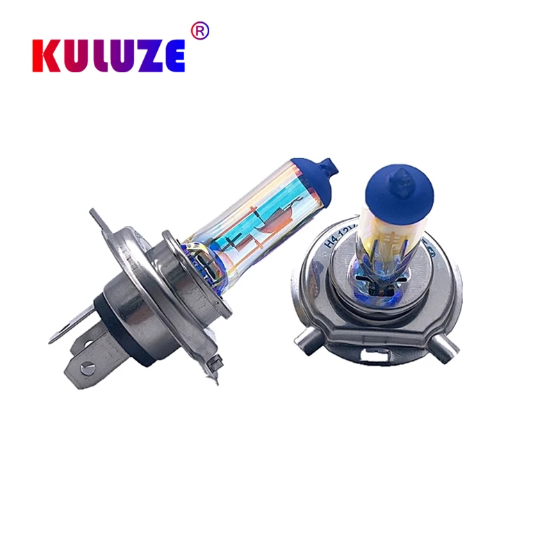 2 Pcs H4 12V55W Rainbow Blue Plasma P43t Car Quartz Halogen Bulb Fog Lamp Automobile Headlamp 3