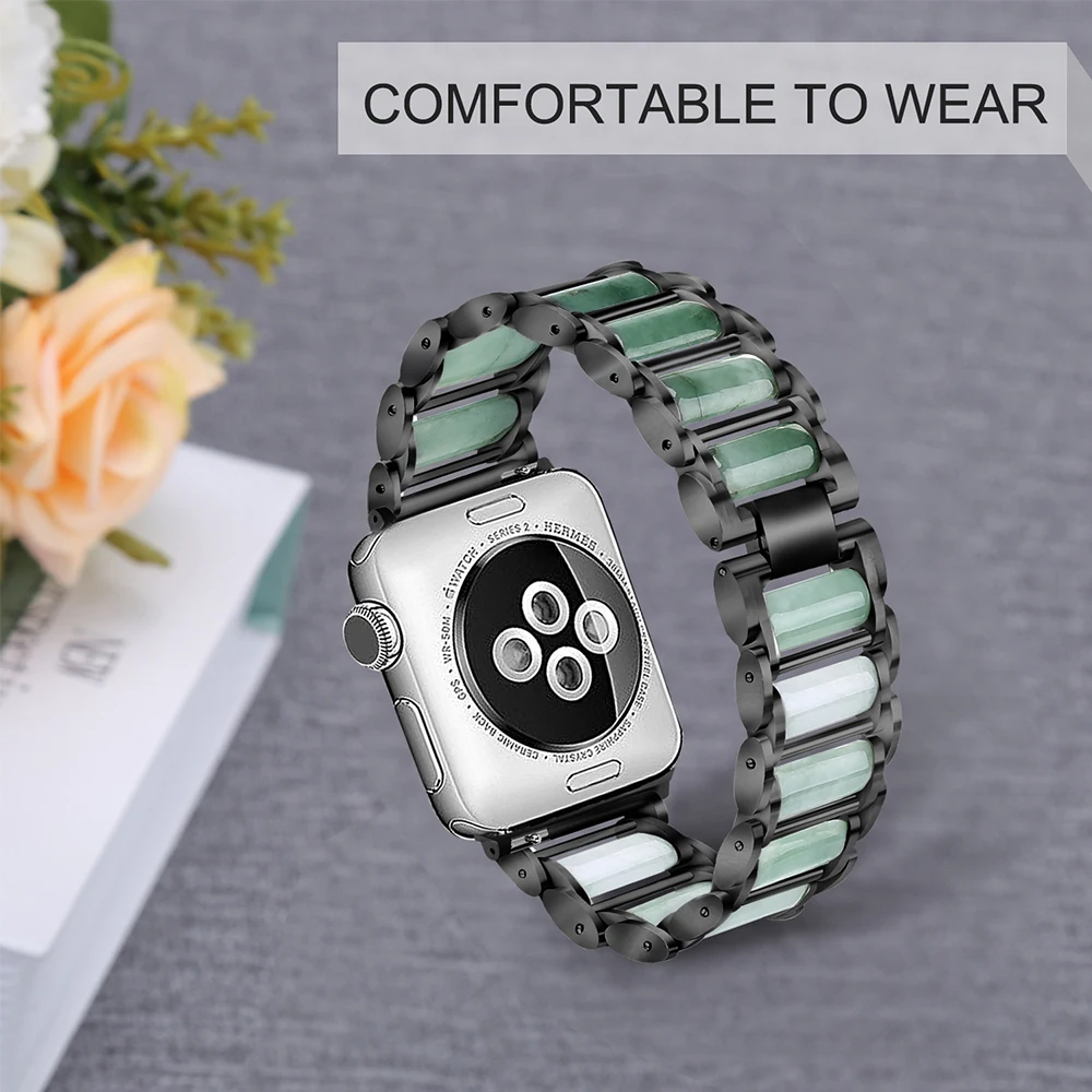 Изумрудный ремешок для часов Apple Watch 4 40 мм/44 мм Высококачественный роскошный ремешок для часов iWatch 1 2 3 38 мм 42 мм