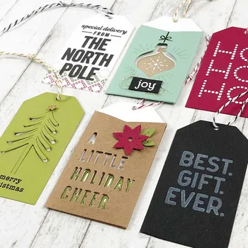 

Christmas Tags Labels Metal Cutting Die Stencil Template for DIY Embossing Paper Photo Album Card Making Deer Snowflake Die Cuts