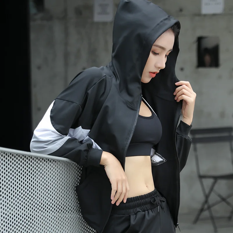 

Fall/winter new lady jacket women's hooded zipper cardigan jacket outdoor running fitness clothing quick drying and breathable