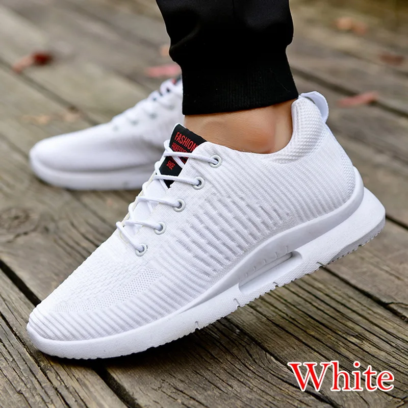 White 2 WENYUJH/Мужская обувь; кроссовки; Повседневная Вулканизированная обувь; дышащая сетчатая Мужская обувь; мужская обувь на плоской подошве со шнуровкой; Прямая поставка; Новинка года - Цвет: White 2