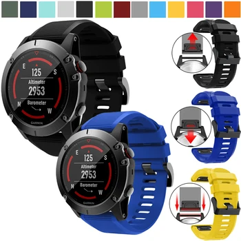 

Silicone Sport Watchband Strap for Garmin Fenix 5X plus 6X Pro 3 3HR Descent Mk1 Watch Easyfit Wrist Band accessory bracelet