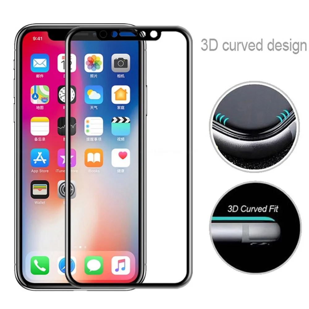 Черная изогнутая 3D Защитная пленка для экрана из закаленного стекла IPhone 11 Pro Max