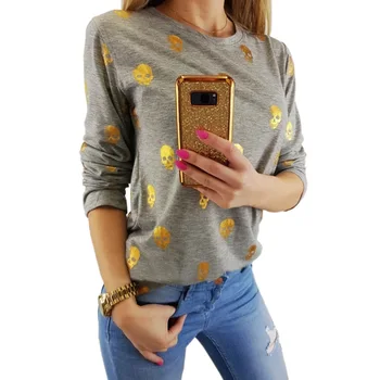 

Halloween Pumpkin Fashion Tee Shirt Women T-shirts Sexy Ladies Skull Printed Tee Top Womens Fashion Ladies Tshirt T Tops