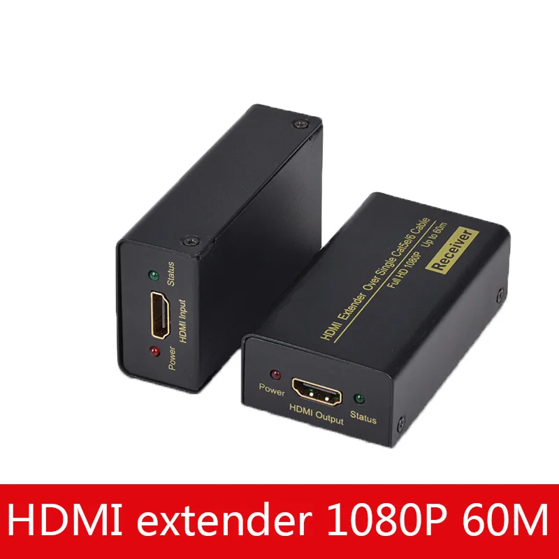 HDMI extender 60 meters hdmi to RJ45 single network cable network transmission signal amplifier 60 meters computer connected