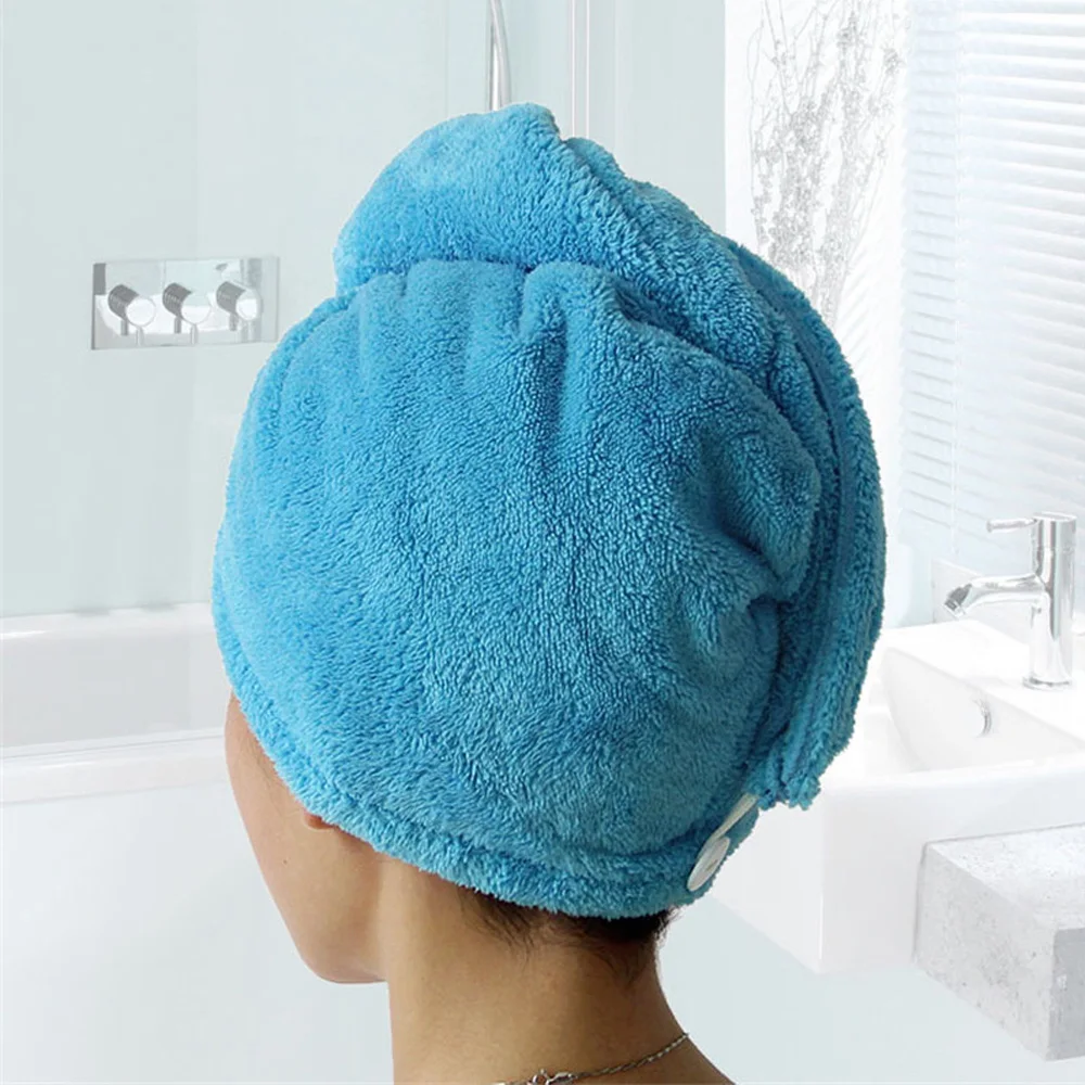 Полотенце для волос из микрофибры для ванной комнаты, полотенце для волос, банное полотенце для взрослых, быстросохнущее полотенце для волос, быстросохнущее Полотенце Для Волос - Цвет: blue