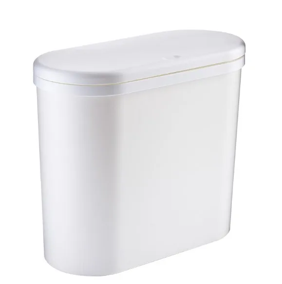 Trash Bin Office Japanese Press Simple Fashion Bathroom Kitchen Large Covered Push Trash - Цвет: 1