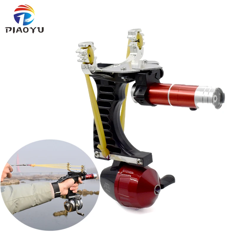 

Upgraded Challenger Slingshot Alloy Head Powerful Fish Shooting Slingshot Set with Rubber Band Professional Hunting Catapult