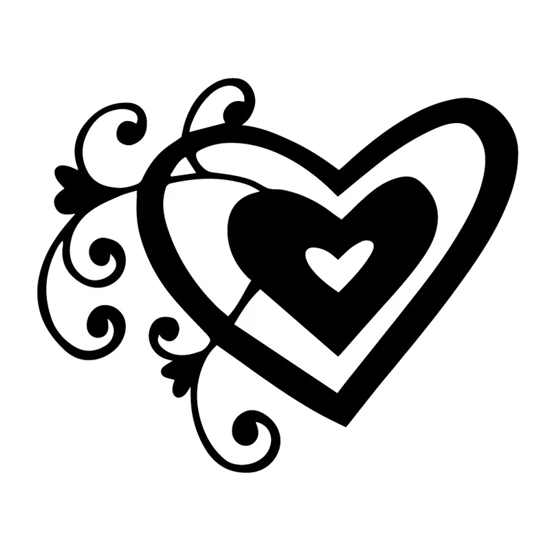 

17.5X14.3CM Love Heart Swirls Fashion Window Decoration Car Sticker Cartoon Vinyl Decal C25-1343
