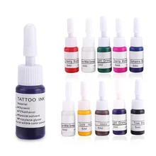 10Colors 5ml/Bottle Safe Professional Tattoo Ink Body Paint Microblading Coloring Eyebrow Permanent Beauty Makeup Tattoo Ink Set