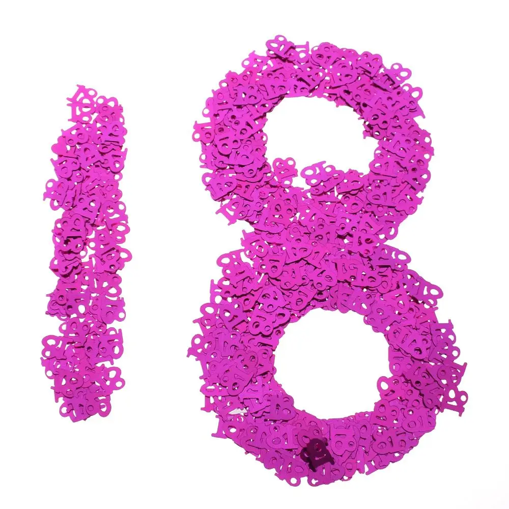 18th Year Old Happy Birthday Party Decorations Table Scatters Foil Number Digital 18 Colorful Sprinkle Confetti party confetti - Цвет: purple