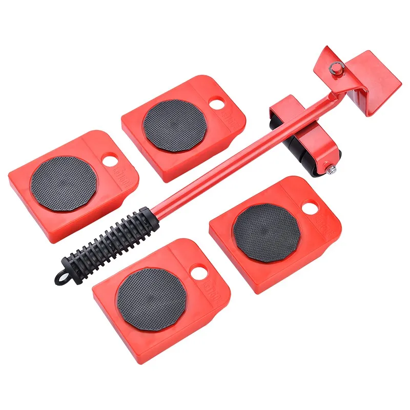 

Pulley manual universal wheel 5-piece set of household shifter moving tool furniture moving artifact [load bearing 300-500 kg]