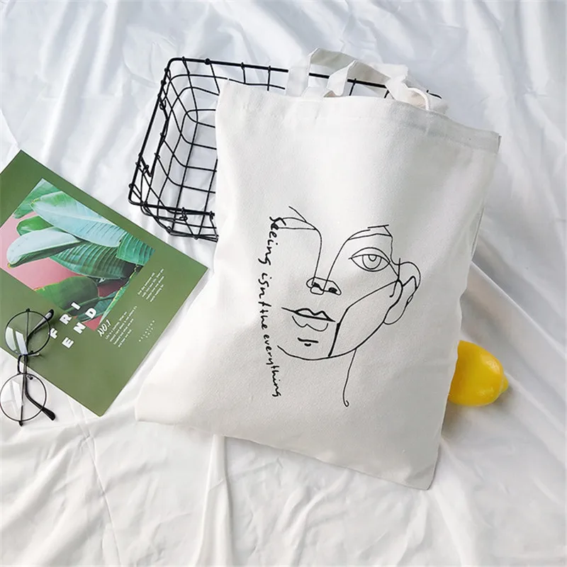 Оригинальная Корейская Студенческая тканевая сумка с принтом "Клоун", сумка на одно плечо, Экологически чистая сумка для покупок от производителя - Цвет: 3duyu