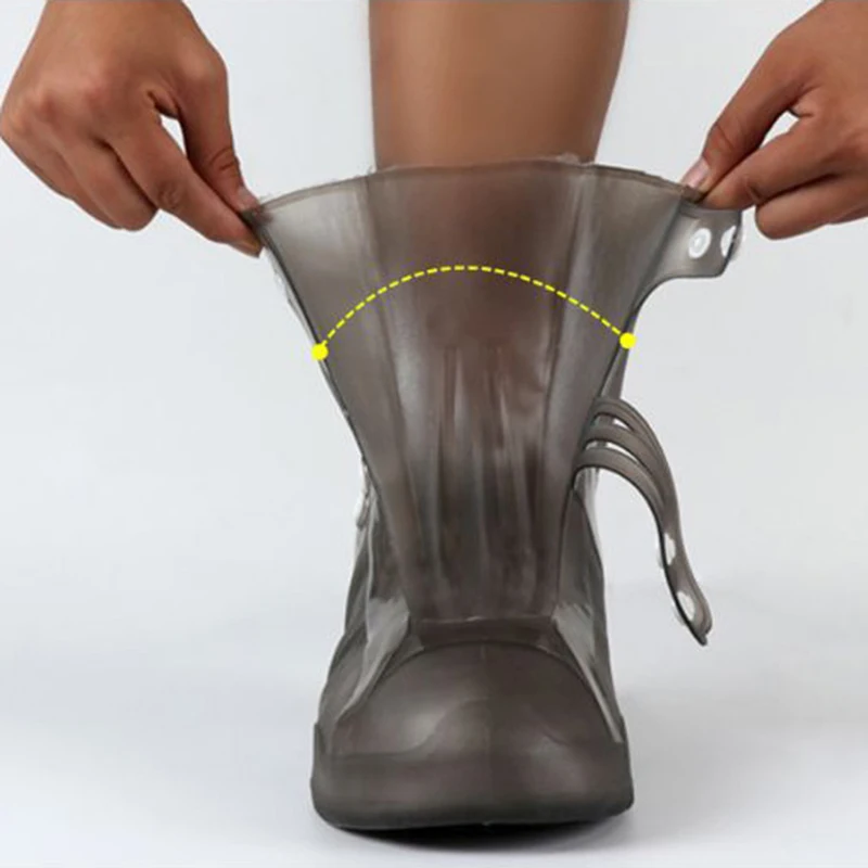 FGGS-1 пара водонепроницаемых защитных чехлов для обуви унисекс с пряжкой; непромокаемая обувь с высоким берцем; нескользящая Утепленная обувь для дождливой погоды