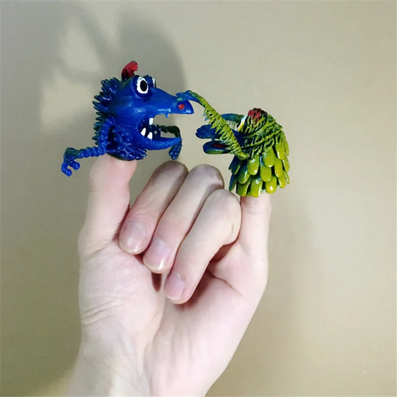 5 Pcs 1Lots Plastic Simulation Animal Finger Hand Puppet Spoof Toy Storytelling Prop Boy And Girl 4