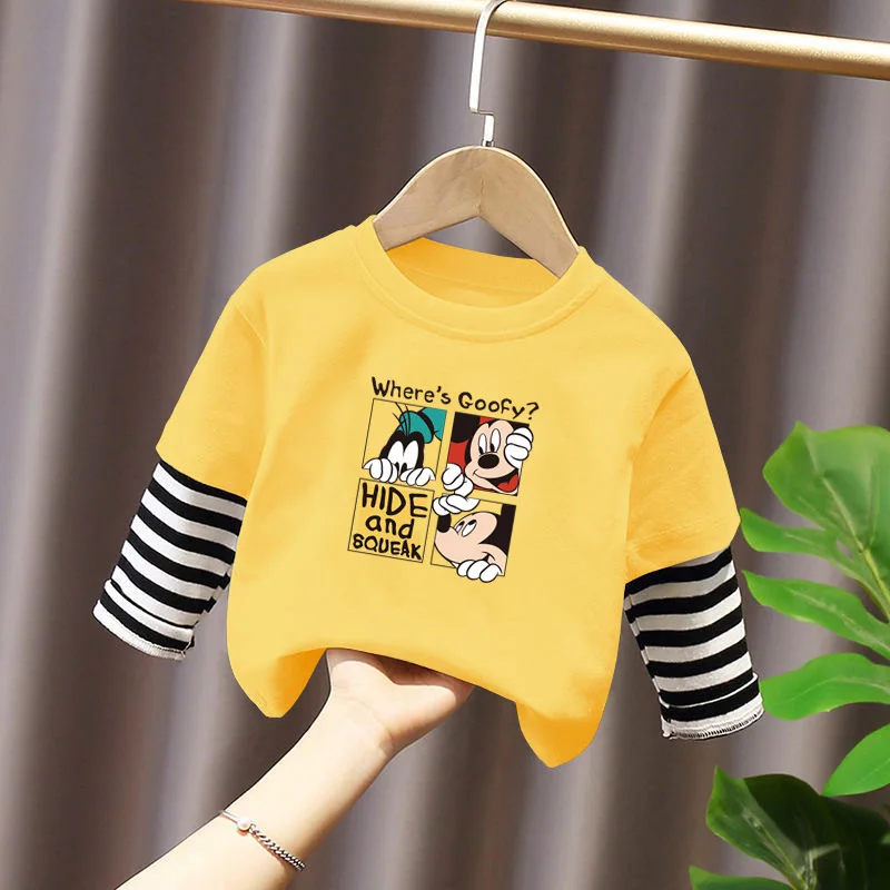 Camiseta de manga larga para niño de Mickey de 3 a 8 años Disney 