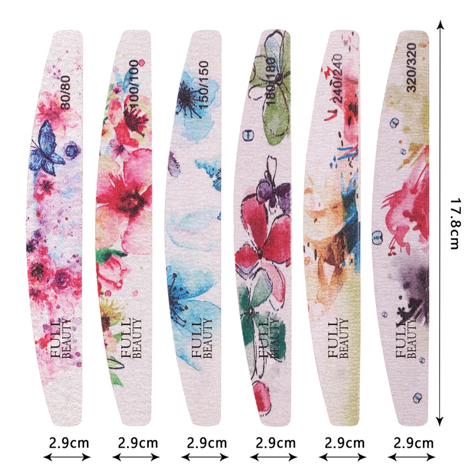 1pcs Washable Colorful Nail Files Grinding 80/100/150/180/240/320 Flower Design Block Buffer Manicure Tools LY1523