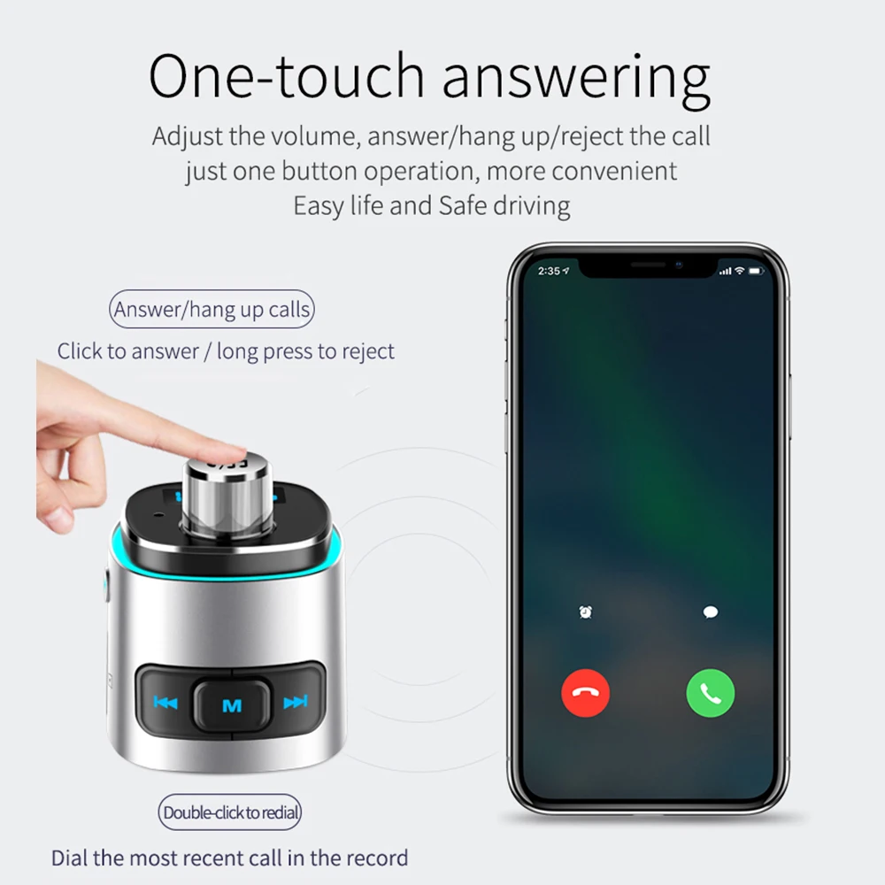 Двойные USB зарядные устройства Поддержка Hands-free TF карта U диск воспроизведения музыки BC42 Автомобильный MP3-плеер Многофункциональный BT4.2 fm-передатчик