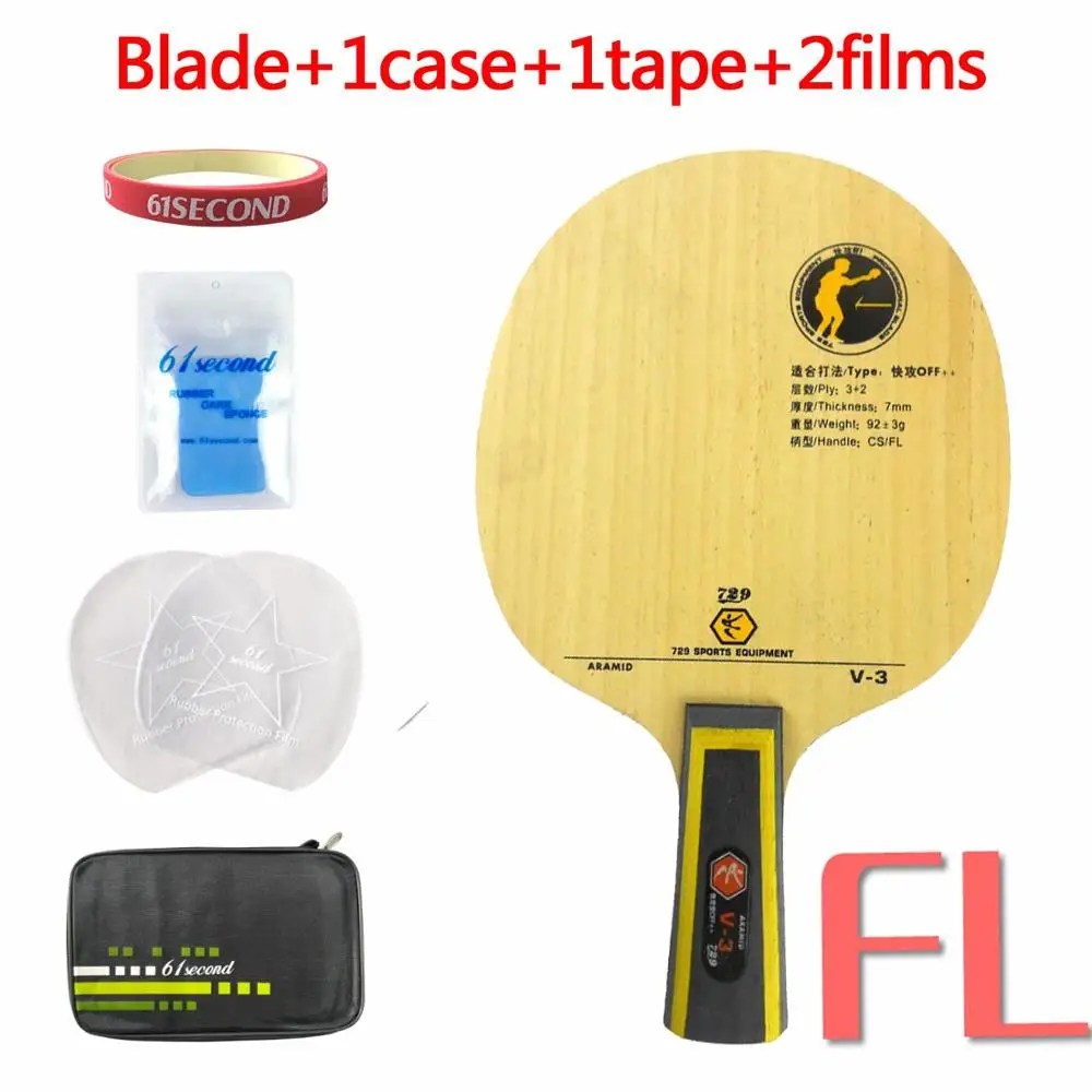 FL with F 1case Ритк 729 дружбы V-3(V3, V 3) Настольный теннис/пинг понг лезвие - Цвет: FL with F 1case