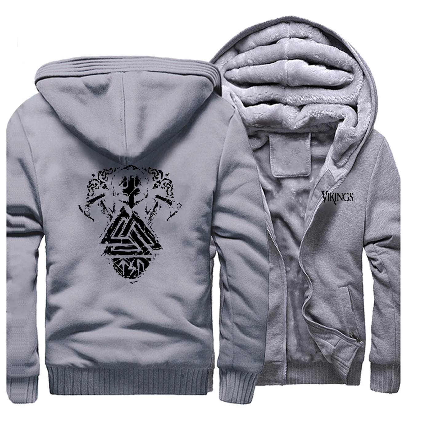 Крутые толстовки Odin Viking мужские с символикой викингов утолщенная куртка