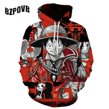 

Cloudstyle Anime 3D Hoodies Men Clothes 2018 Sweatshirts One Piece Luffy Print Pullovers Harajuku Tops Streetwear Asian size