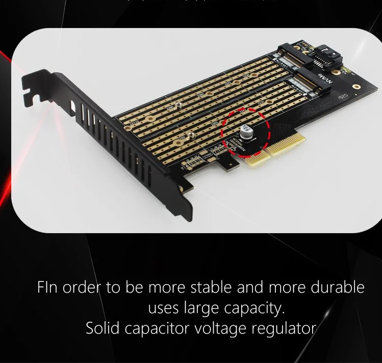 M.2 Накопитель SSD с протоколом NVME NGFF к PCI Express X4 адаптер карта PCIE к M.2 SATA+ NVME двойной диск карта расширения поддерживает M Key plus B Ключ интерфейс